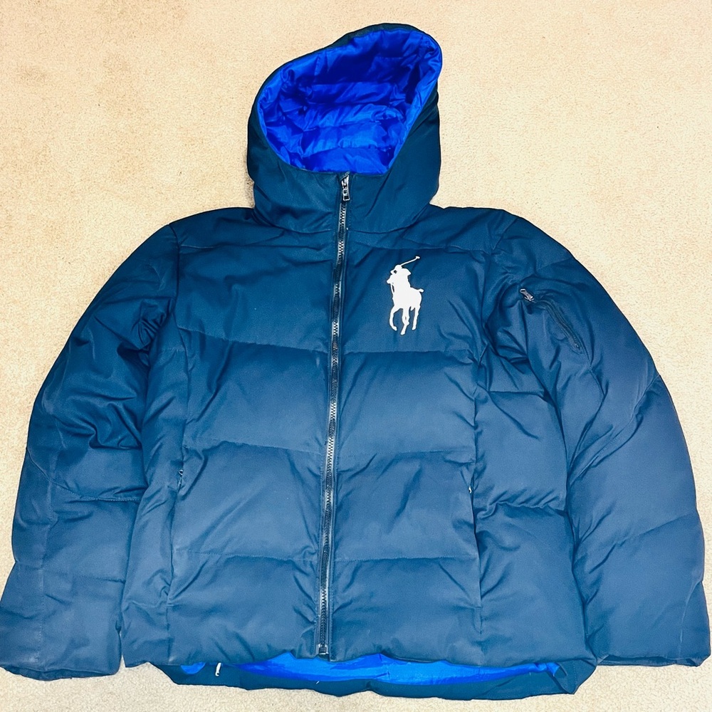 Polo Ralph Lauren Blue Puffer Jacket | Youth XL | Excellent Condition